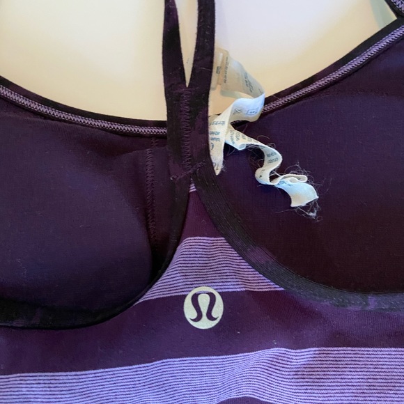 Purple Striped Lululemon Racer Back Tank Top - Size 6 - Picture 4 of 6